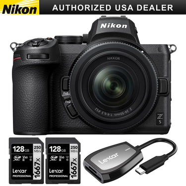 Nikon Z5 Mirrorless Camera + 24-200mm F4-6.3 VR Lens + 2x 128GB Card + Card Reader