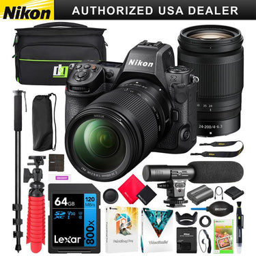 Nikon Z8 Full Frame FX Mirrorless 8K Camera Body + 24-200mm F4-6.3 VR Lens Kit Bundle