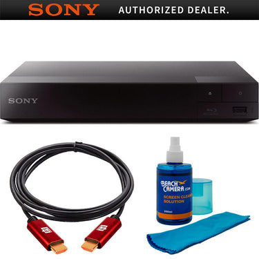 Sony BDP-S1700 Streaming Blu-ray Disc Player w/ Cleaning Kit and HDMI Cable Bundle