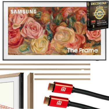 Samsung 65" The Frame QLED 4K TV (2024) with Modern Teak Bezel & 26 Month Protection