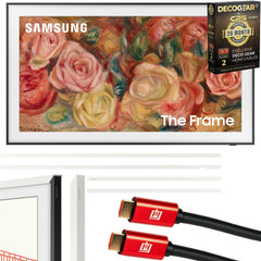 Samsung 50 inch The Frame QLED 4K Smart TV 2024 + Bezel Modern White & 26 Month Coverage