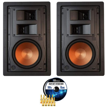 Klipsch R-5650-S II In-Wall Speaker Black (Pair) +Deco Gear Wire +Banana Plugs