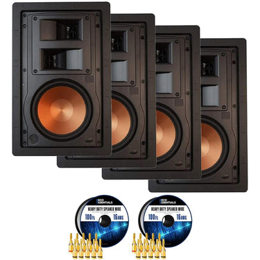 Klipsch R-5650-S II In-Wall Speaker (4-Pack) + 2x Deco Gear Wire w/Banana Plugs
