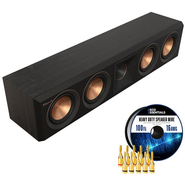 Klipsch RP-404C II Speaker: Enhanced Tweeter Ebony +Deco Gear Wire +Banana Plugs