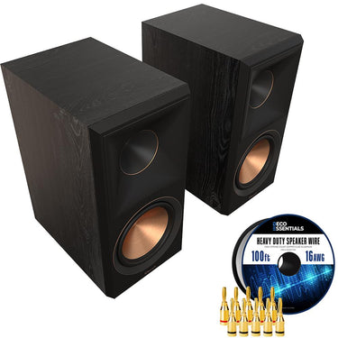 Klipsch RP-600M II Premiere Bookshelf Speakers (Pair) + Deco Gear Wire + Banana Plugs