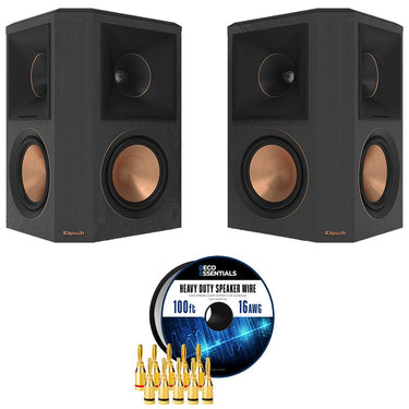 Klipsch RP-502S II Speaker Superior Surround Sound Ebony +Deco Gear Wire +Banana Plugs