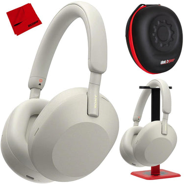 Sony WH-1000XM5 Wireless Noise Canceling Headphones (Silver) Pro Stand Kit