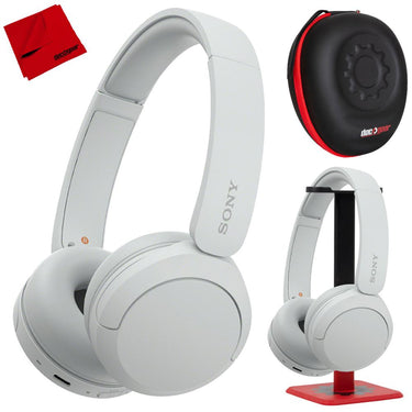 Sony WH-CH520 Wireless Headphones with Microphone, White w/ Pro Stand Kit
