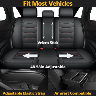 Sennywey Car Seat Covers Full Set, Faux Leather Seat Covers for Cars Open Box