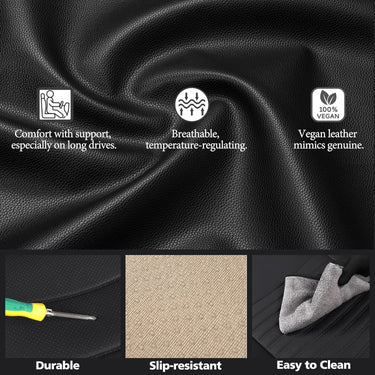 Sennywey Car Seat Covers Full Set, Faux Leather Seat Covers for Cars Open Box