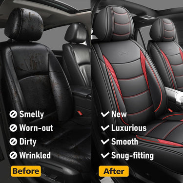 Sennywey Car Seat Covers Full Set, Faux Leather Seat Covers for Cars Open Box