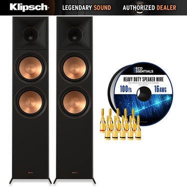 Klipsch RP-8000F II Hi-Res Floorstanding Speaker (Pair) + Deco Gear Wire + Banana Plugs