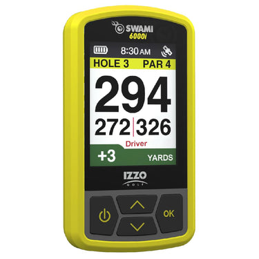 IZZO Golf Swami 6000 Handheld Golf GPS Rangefinder, Water-Resistant, 16h Battery, Yellow