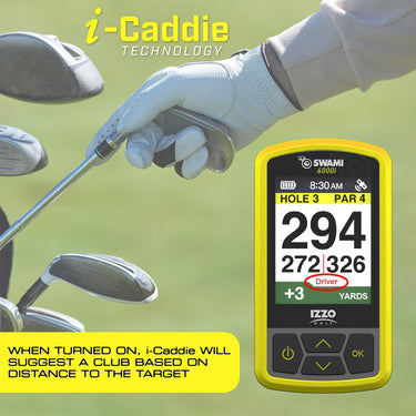 IZZO Golf Swami 6000 Handheld Golf GPS Rangefinder, Water-Resistant, 16h Battery, Yellow