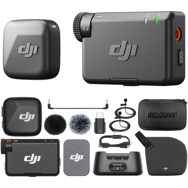 DJI Mic Mini (1 TX + 1 RX), Ultralight, Noise Cancelling with Accessory Bundle
