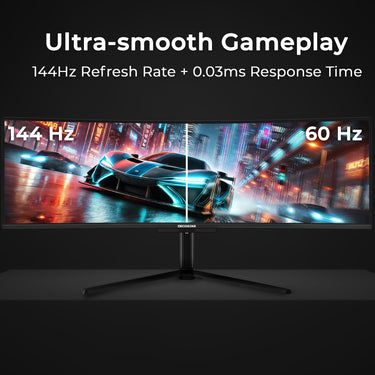 Deco Gear 49" OLED-QD Ultrawide Monitor, 5120x1440 DQHD, 144Hz, 0.03ms, 100% sRGB, KVM
