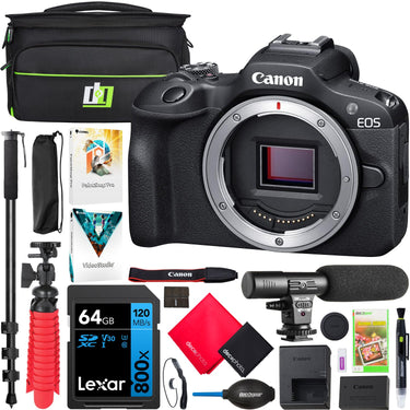 Canon EOS R100 Mirrorless Camera Body 24.1 MP 4K APS-C Kit Renewed with Pro Bundle
