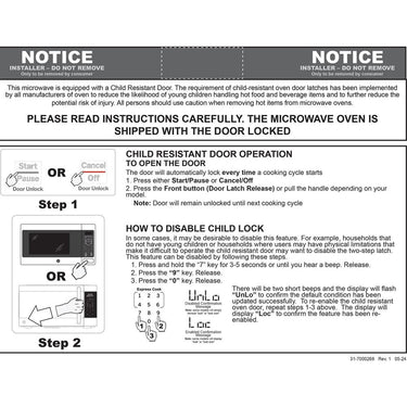 GE 1.1 Cu. Ft. Capacity 950-Watt Countertop Microwave Oven - Open Box
