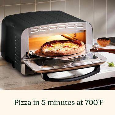 Cuisinart Indoor Portable Countertop Pizza Oven - Black Stainless Steel Open Box