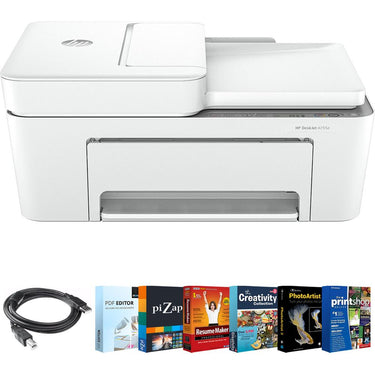 Hewlett Packard DeskJet 4255e Wireless Color Inkjet Printer w/ Printer Essentials Bundle
