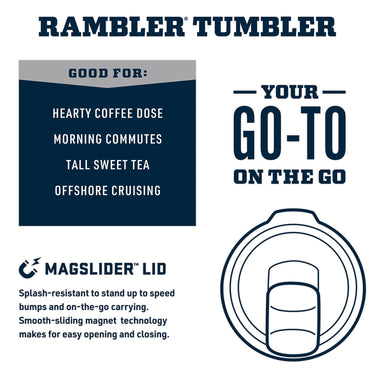 YETI Rambler 20 oz Stainless Steel Vacuum Insulated Tumbler w/MagSlider Lid, Green