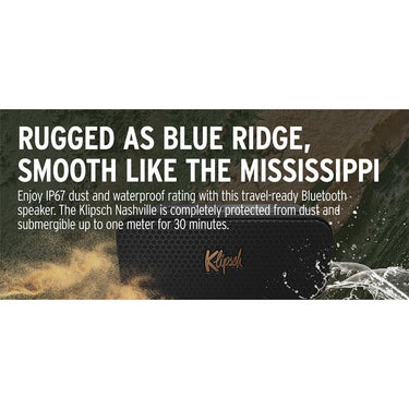 Klipsch Nashville Portable Bluetooth Speaker; IP67 Waterproof; 24h Playtime - Open Box