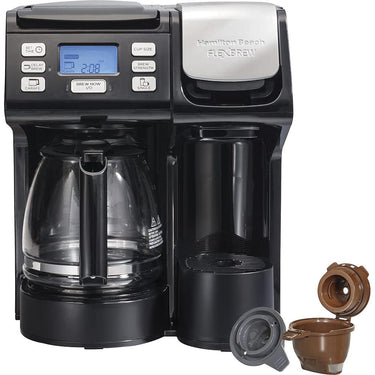 Hamilton Beach FlexBrew Trio 3-way Coffee Maker, K-Cup/Ground Compatible (Black) Refurbished