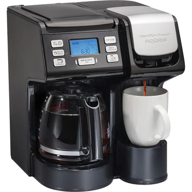 Hamilton Beach FlexBrew Trio 3-way Coffee Maker, K-Cup/Ground Compatible (Black) Refurbished