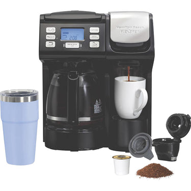 Hamilton Beach FlexBrew Trio 3-way Coffee Maker, K-Cup/Ground Compatible (Black) Refurbished