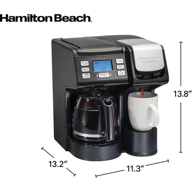 Hamilton Beach FlexBrew Trio 3-way Coffee Maker, K-Cup/Ground Compatible (Black) Refurbished