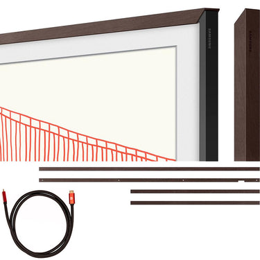 Samsung 55" The Frame Customizable Bezel, Modern Brown w/ HDMI Cable Bundle