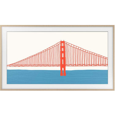 Samsung 55" The Frame Customizable Bezel, Modern Teak w/ HDMI Cable Bundle