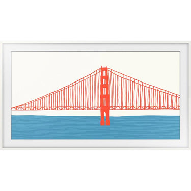 Samsung 55" The Frame Customizable Bezel, Modern White w/ HDMI Cable Bundle