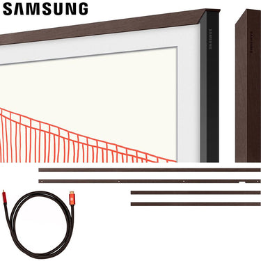 Samsung 43" The Frame Customizable Bezel, Modern Brown w/ HDMI Cable Bundle