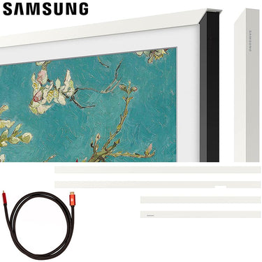 Samsung 32" The Frame Customizable Bezel 2023 (Modern White) w/ HDMI Cable Bundle