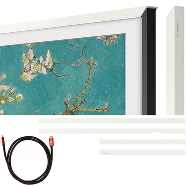 Samsung 32" The Frame Customizable Bezel 2023 (Modern White) w/ HDMI Cable Bundle
