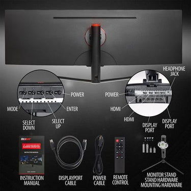 Deco Gear 49" Curved Ultrawide LED 3840x1080 HDR400 32:9 144Hz VA Gaming Monitor USED