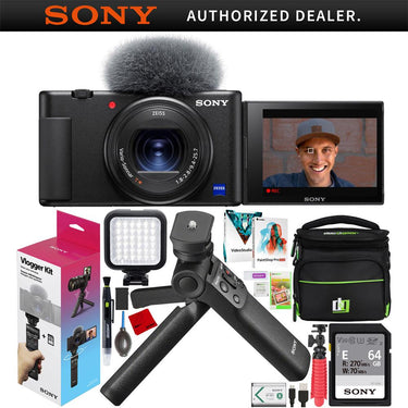 Sony ZV-1 Digital 4K Video Camera Vlogger Creator's Kit Grip Bundle Refurbished