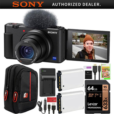 Sony ZV-1 Compact Digital Vlogging 4K Video Camera 2 Battery Bundle Refurbished