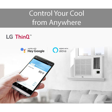 LG 12,200 BTU Smart Wi-Fi Window Air Conditioner, Cooling/Heating, 230V Refurbished