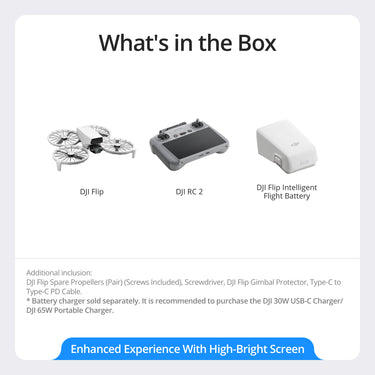 DJI Flip with RC 2 Screen Remote Controller, Follow Me Drone with 4K UHD Camera