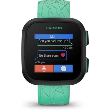 Garmin Bounce Kids Smartwatch, Green Burst w/ Converter Adapter + 2 Yr Warranty Bundle