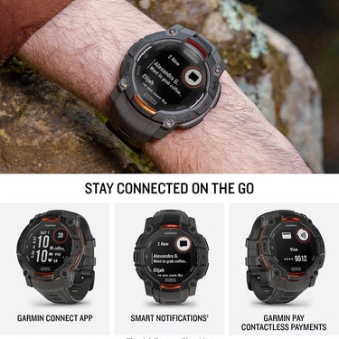 Garmin Instinct 3 - 50 mm Outdoor GPS Smartwatch, SOLAR, Black with Charcoal Band