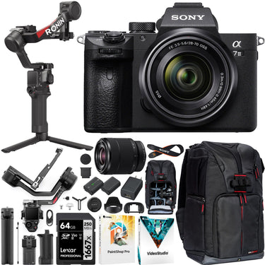 Sony a7 III Mirrorless Full Frame Camera + 28-70mm Lens + DJI RS 4 Gimbal Stabilizer