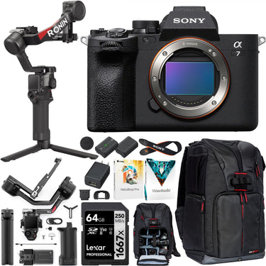 Sony a7 IV Mirrorless Full Frame Camera Body Kit + DJI RS 4 Gimbal Stabilizer Bundle