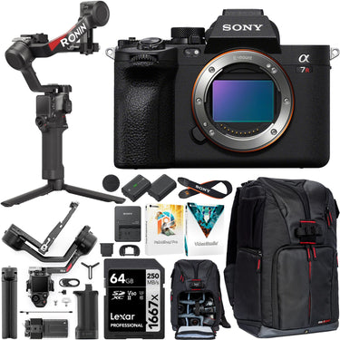 Sony a7R V Mirrorless Full Frame Camera Body Kit + DJI RS 4 Gimbal Stabilizer Bundle