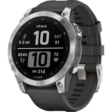 Garmin Fenix 7 Smartwatch - Silver with Graphite Band - Open Box