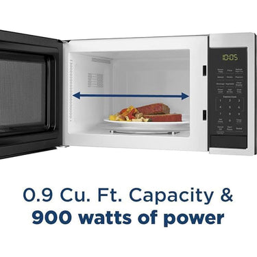 GE Countertop Microwave Oven; 900-watt 0.9 Cu. Ft; Stainless Steel - Open Box