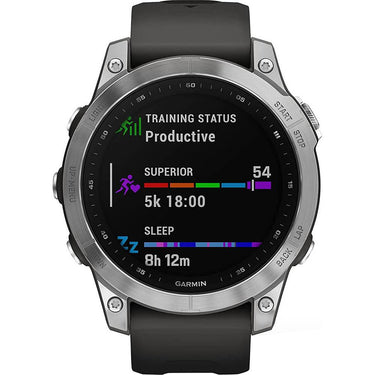 Garmin Fenix 7 Smartwatch - Silver with Graphite Band - Open Box