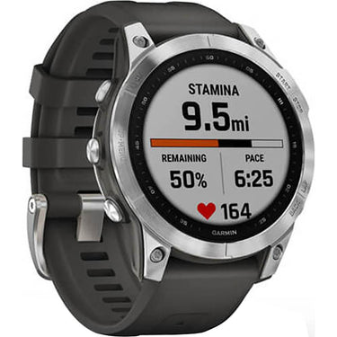Garmin Fenix 7 Smartwatch - Silver with Graphite Band - Open Box